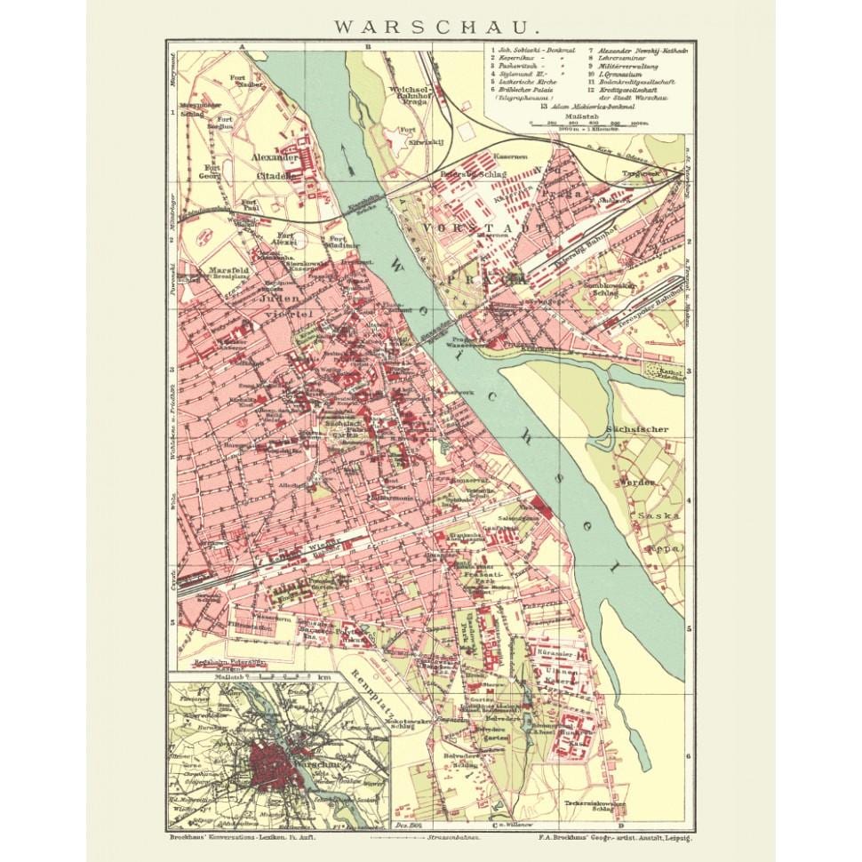 thành phố Warsaw bản đồ
