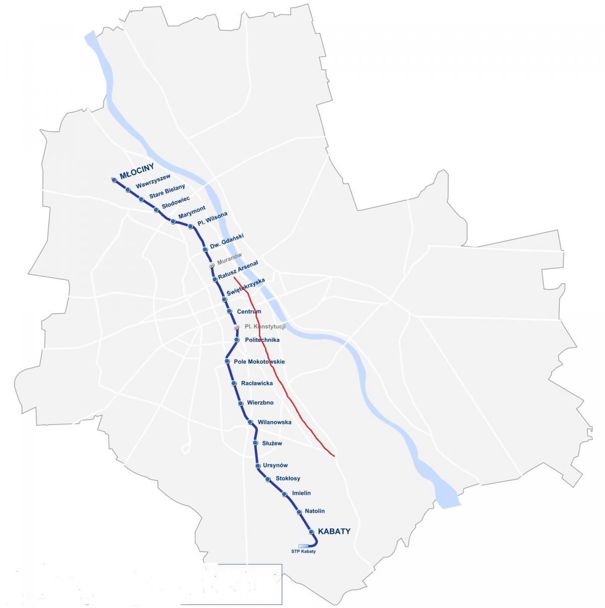 Bản đồ của Warsaw hoàng gia đường 