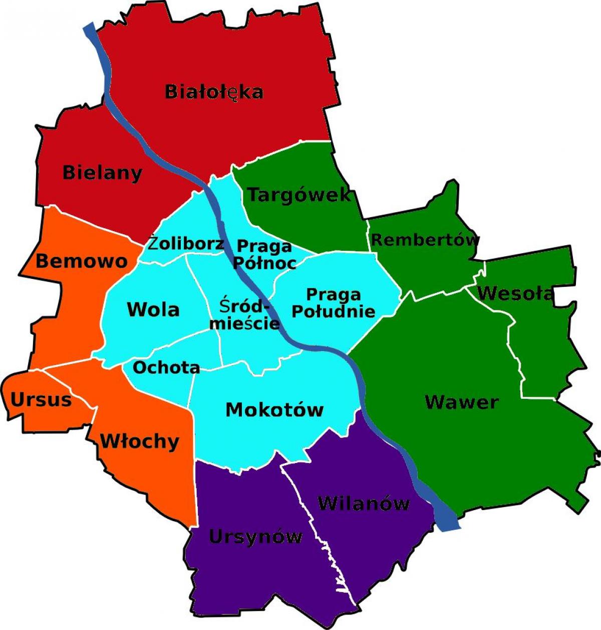 Bản đồ của Warsaw huyện 
