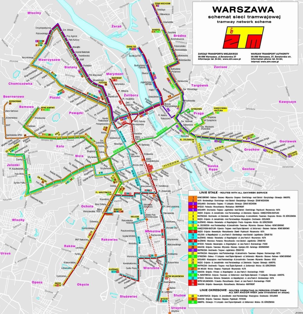 Bản đồ của Warsaw quá cảnh 