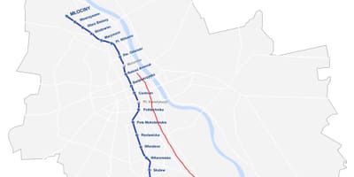 Bản đồ của Warsaw hoàng gia đường 