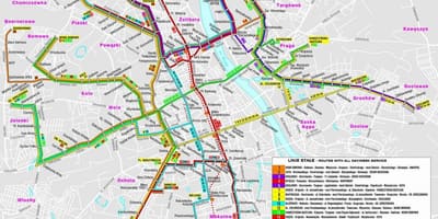 Bản đồ của Warsaw quá cảnh 